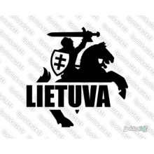 Lipdukas - Lietuva - Vytis (siluetas su skydu, dešinė)