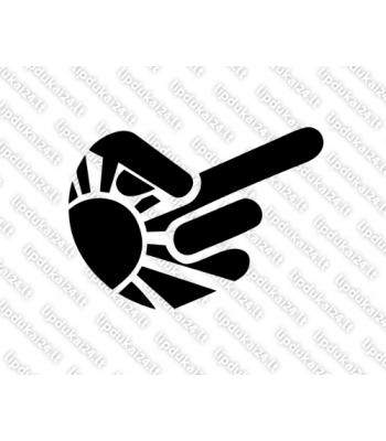 Hand 1 finger Rising Sun