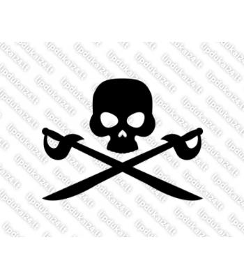 Kaukolė su kardais 9